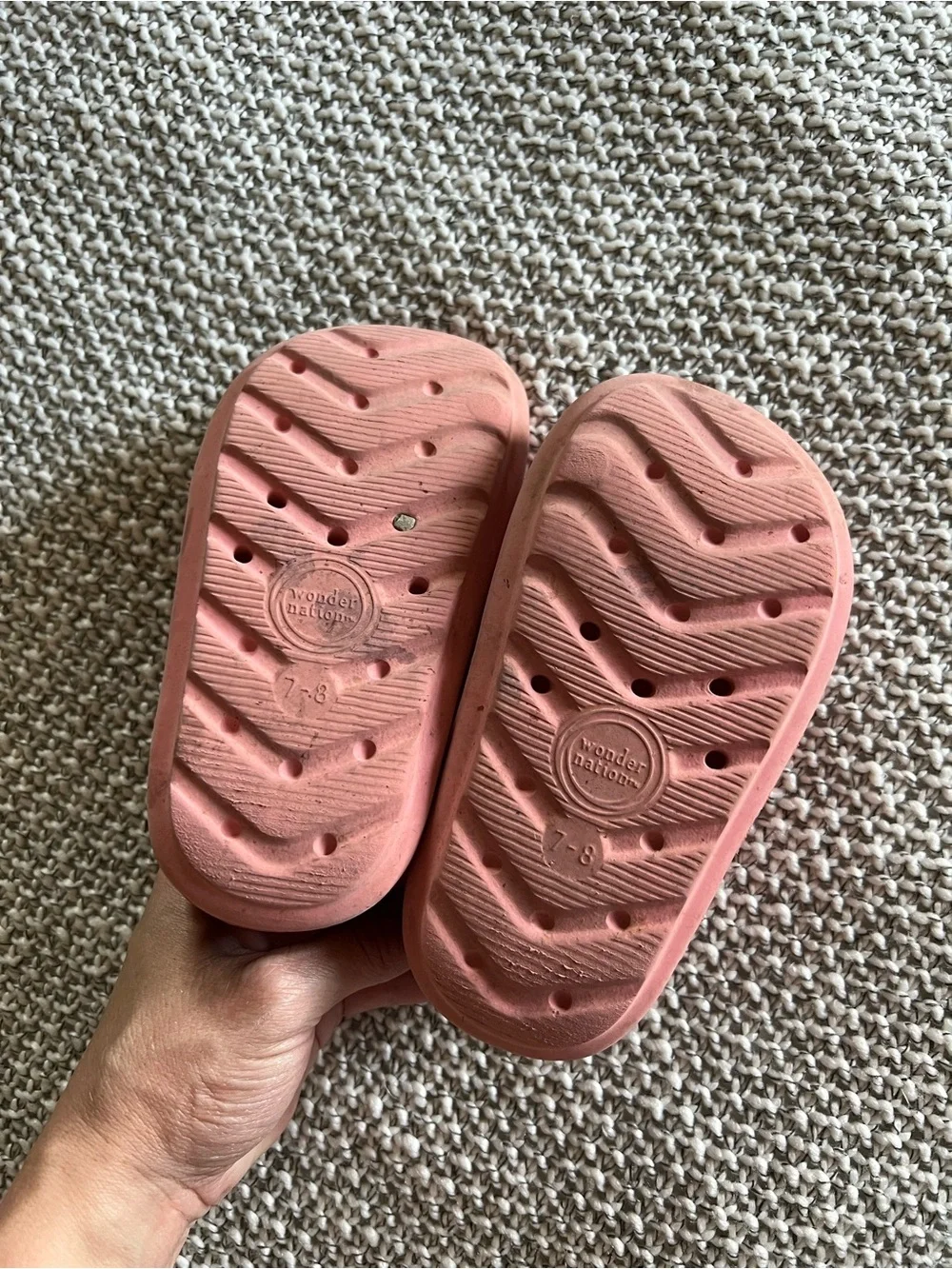 wonder nation Coral Pink Kids Slide Sandals with Heel Strap